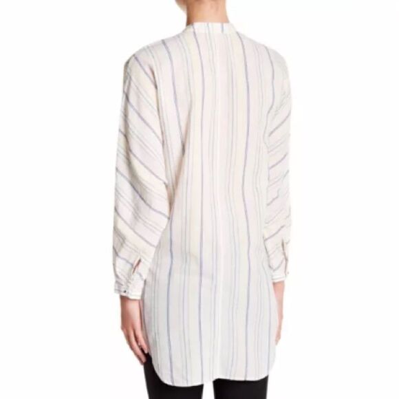 Equipment Femme White Stripe Elsie Tunic Blouse - Picture 2 of 5